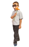 Funny boy holding flower